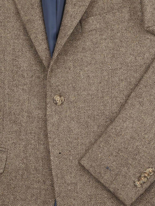 Colbert herringbone merinowol lichtbruin