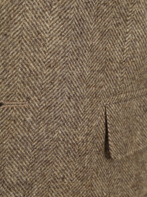 Colbert herringbone merinowol lichtbruin