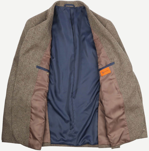 Colbert herringbone merinowol lichtbruin