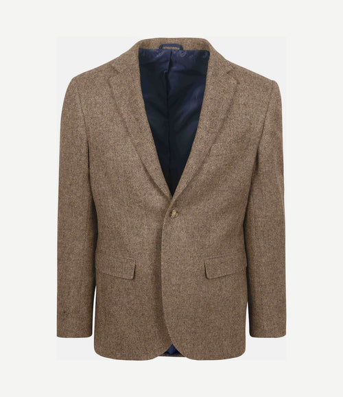 Colbert herringbone merinowol lichtbruin