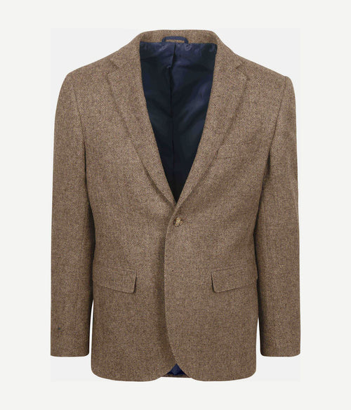 Colbert herringbone merinowol lichtbruin