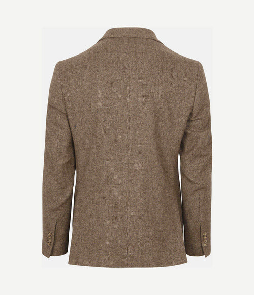 Colbert herringbone merinowol lichtbruin
