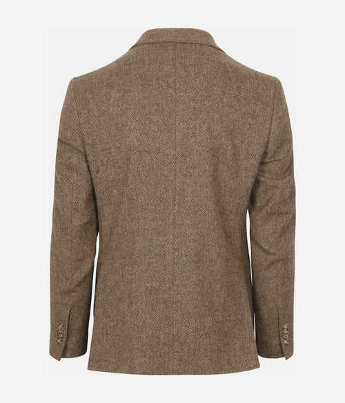 Colbert herringbone merinowol lichtbruin