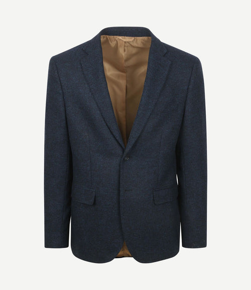 Colbert herringbone merinowol donkerblauw