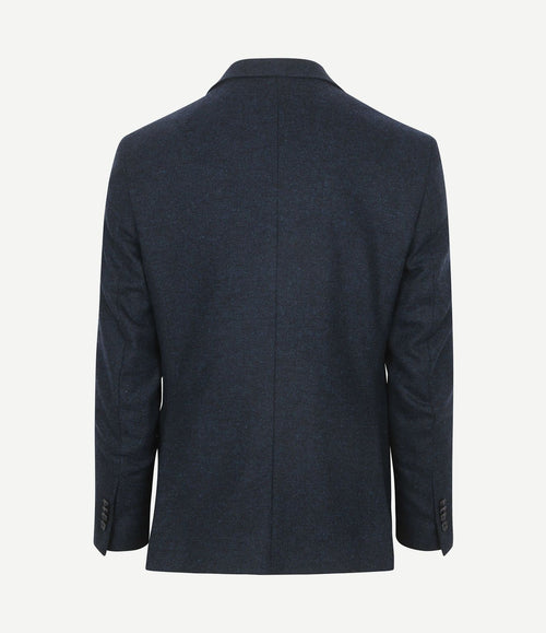 Colbert herringbone merinowol donkerblauw