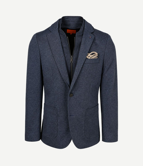 Colbert lommer twill inlay donkerblauw