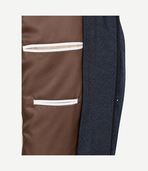 Colbert lommer twill inlay donkerblauw