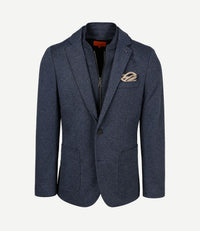 Colbert lommer twill inlay donkerblauw