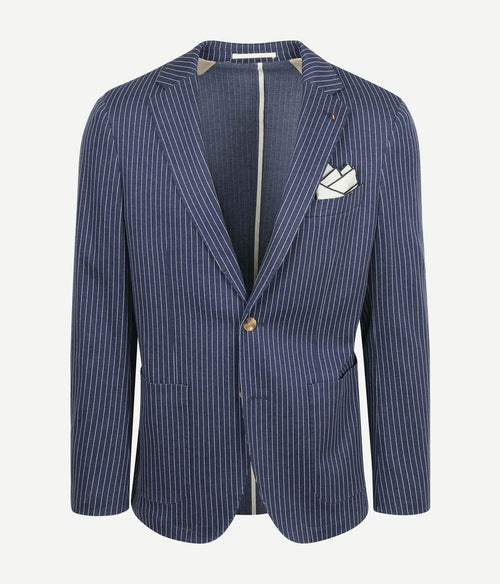Colbert mylo pinstripe donkerblauw