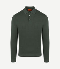 Compact cotton poloshirt donkergroen