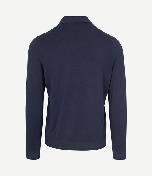 Compact cotton poloshirt donkerblauw