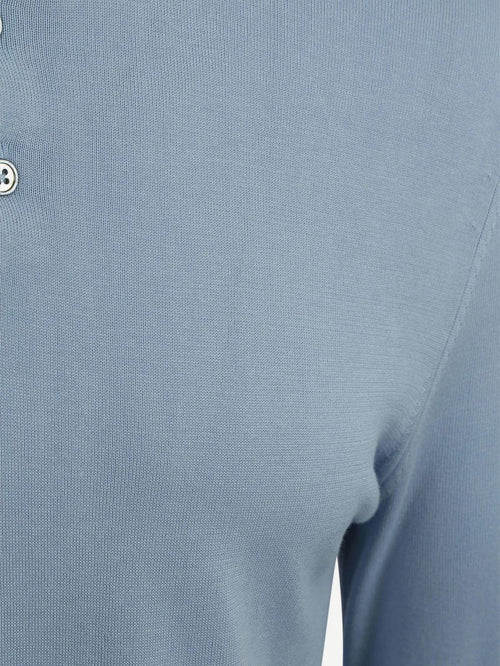 Compact cotton poloshirt staal blauw