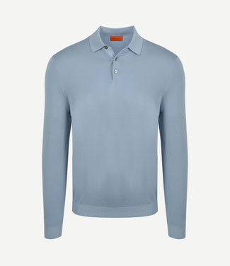 Compact cotton poloshirt staal blauw