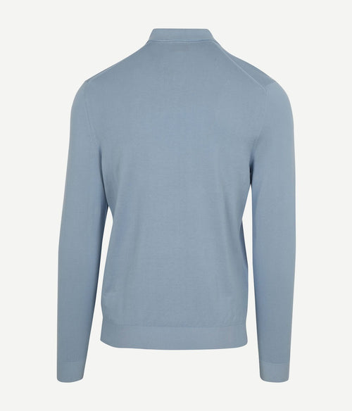 Compact cotton poloshirt staal blauw