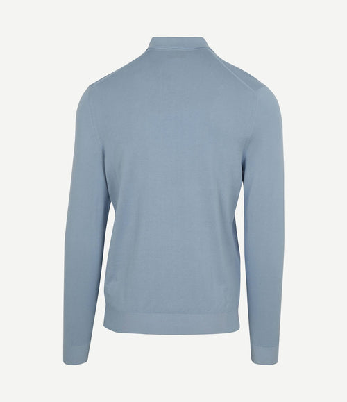 Compact cotton poloshirt staal blauw