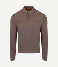 Compact cotton poloshirt taupe