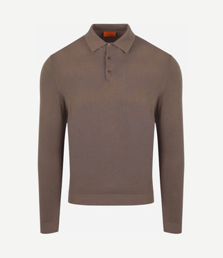Compact cotton poloshirt taupe