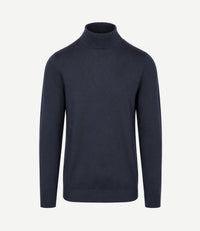 Compact cotton pullover turtle donkerblauw