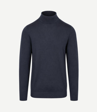 Compact cotton pullover turtle donkerblauw
