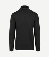 Compact cotton pullover turtle zwart