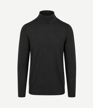 Compact cotton pullover turtle zwart