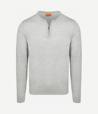 Crew zip merino grijs