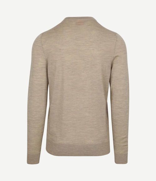 Crew zip merino sand