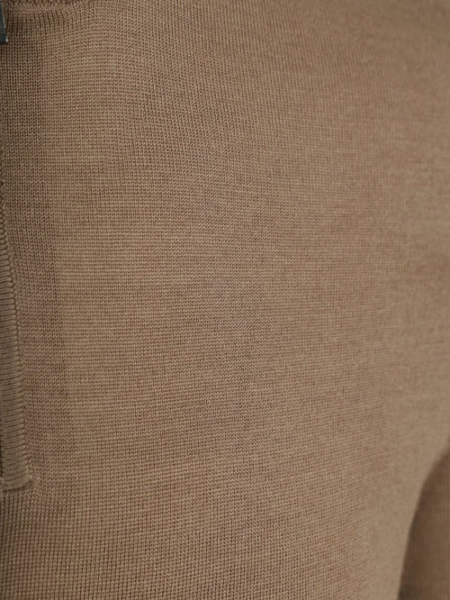 Crew zip merino taupe