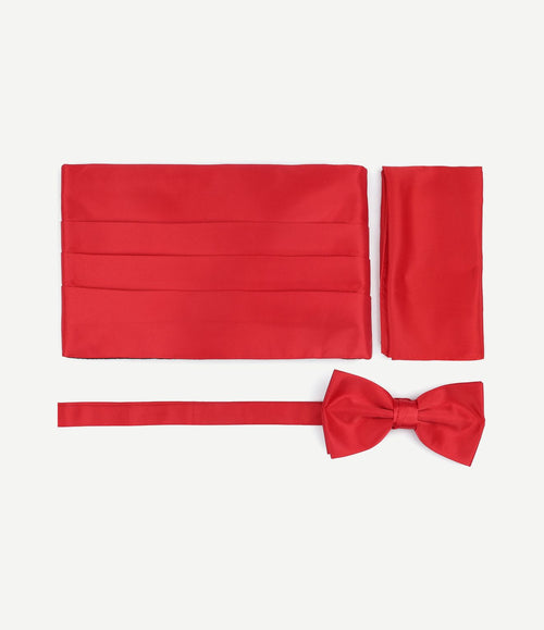Cumberband strik pochet set rood