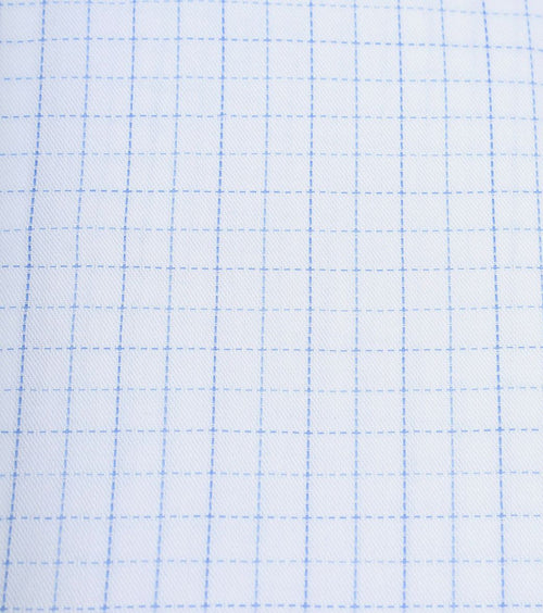 Suitable dobby overhemd ruit lichtblauw