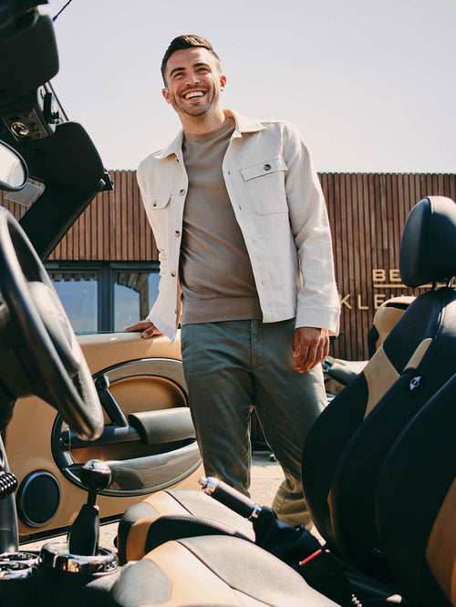 Suitable drop loop overshirt sand | Regular-fit
