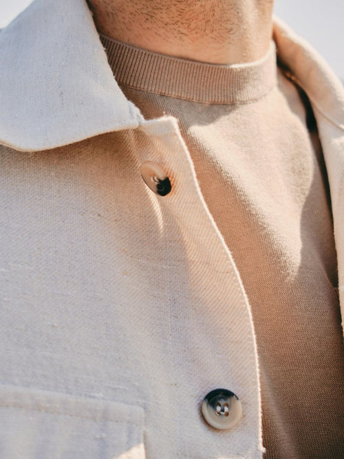 Suitable drop loop overshirt sand | Regular-fit