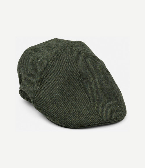 Flat cap wool twill donkergroen