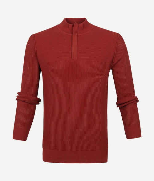 Suitable george pullover halve rits roest