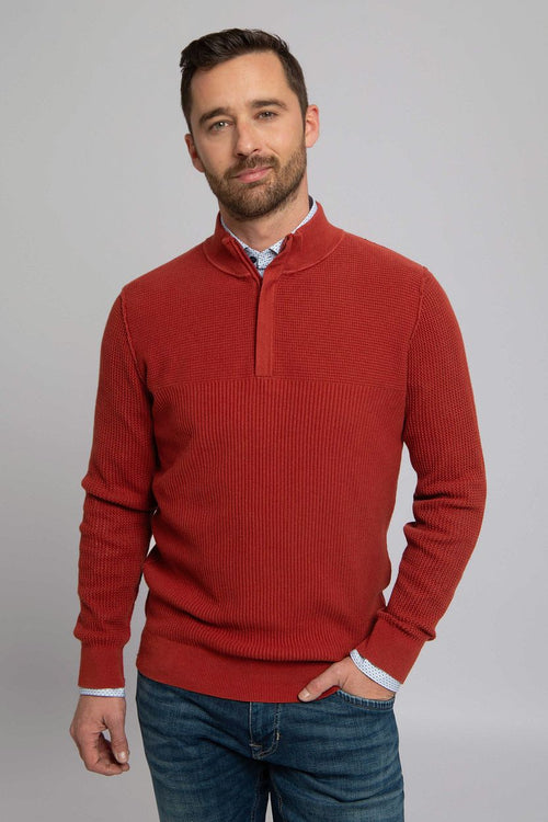 Suitable george pullover halve rits roest