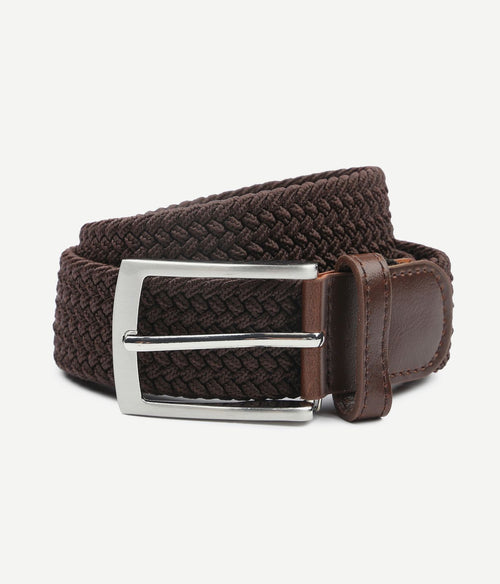 Suitable geweven riem bruin