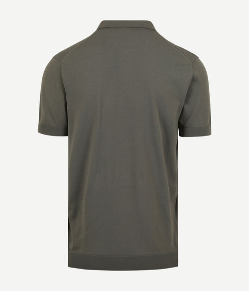 Suitable halve rits polo groen | Slim-fit