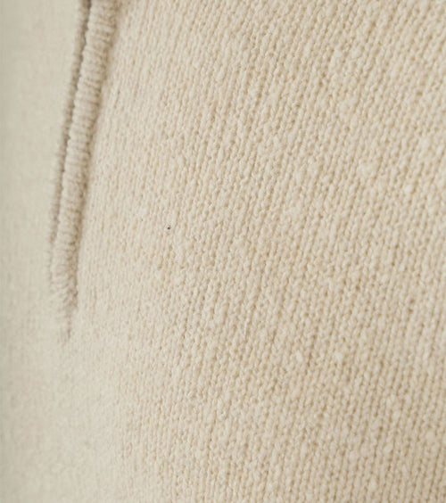halve rits pullover boiled wool ecru