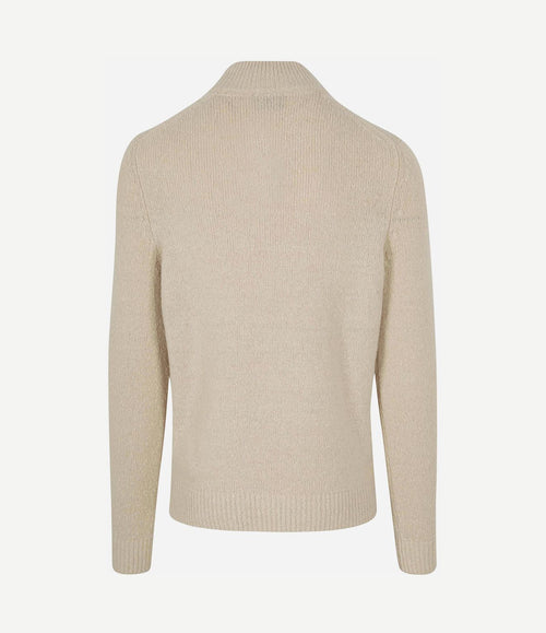 halve rits pullover boiled wool ecru