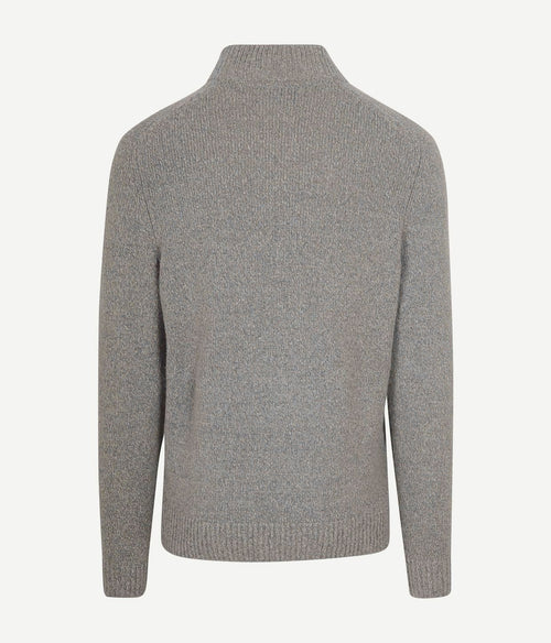 Suitable halve rits pullover boiled wool grijs