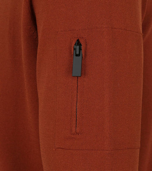 Suitable halve rits trui brique | Slim-fit