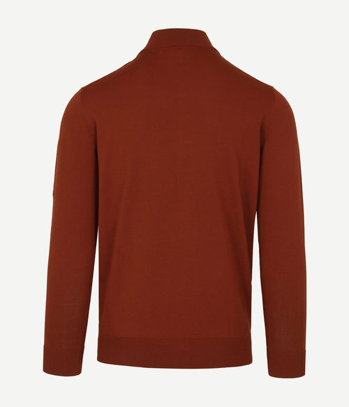 Suitable halve rits trui brique | Slim-fit