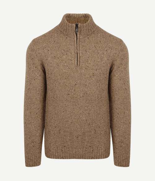 Suitable halve rits trui donnegal tweed eco wool beige