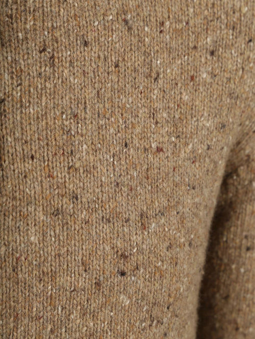 halve rits trui donnegal tweed eco wool beige