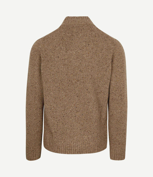 halve rits trui donnegal tweed eco wool beige