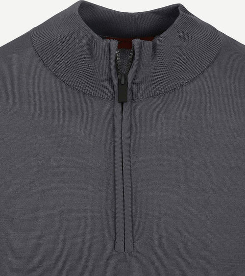 Suitable halve rits trui rafe antraciet | Slim-fit