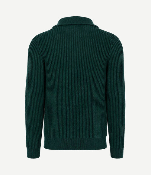 halve rits trui sailor wool blend donkergroen