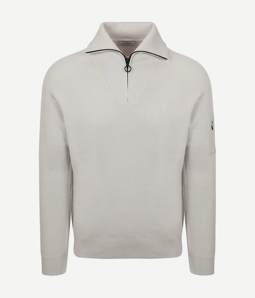 halve rits trui tias cooldry knit greige