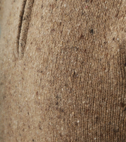 Suitable halve rits trui tweed wol blend beige | Regular-fit