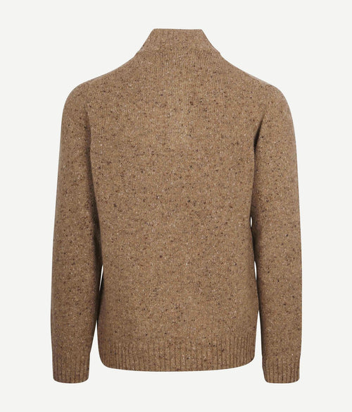 Suitable halve rits trui tweed wol blend beige | Regular-fit